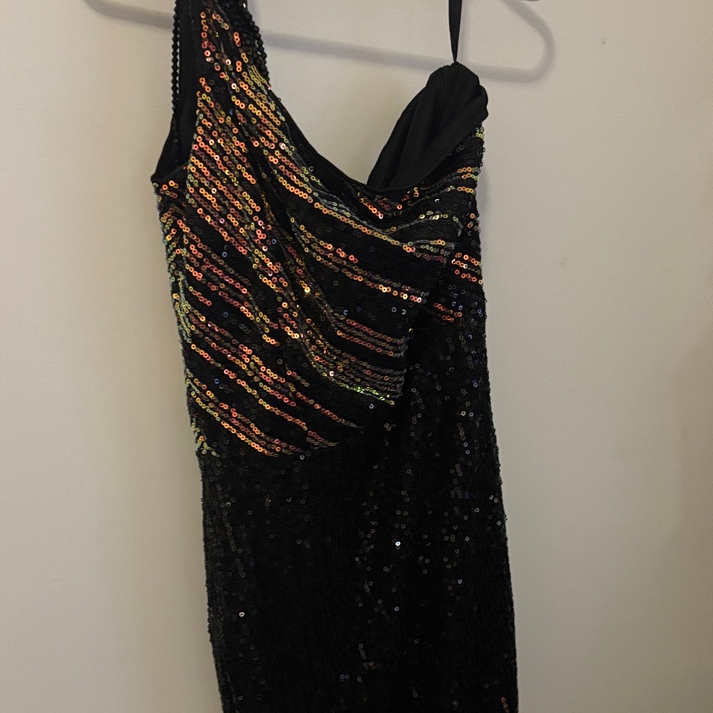 Elegant Black and Multicolor Sequin Dress